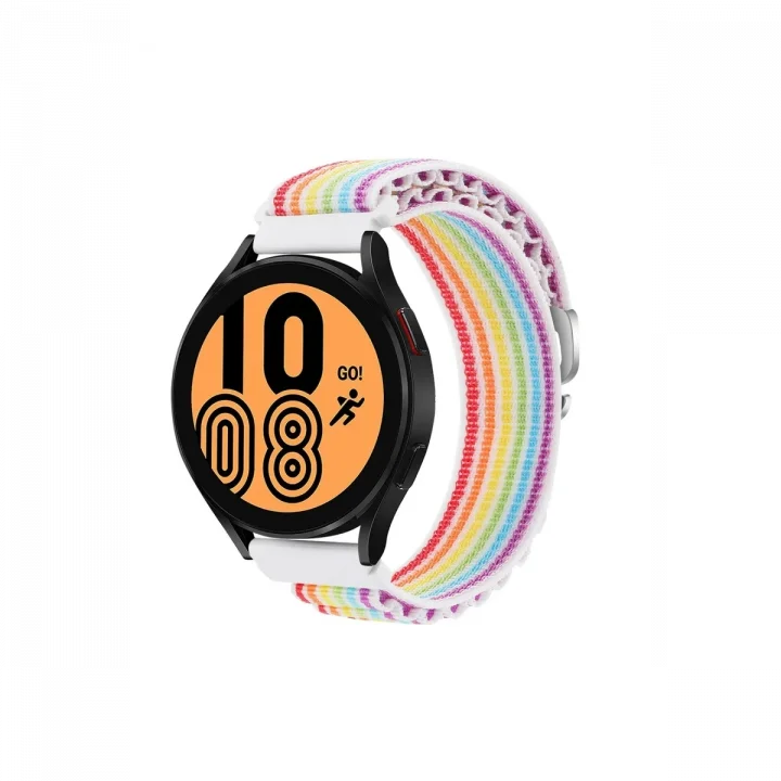 Mey İthalat®  Watch 20mm KR410 Kumaş Kordon - Gökkuşağı