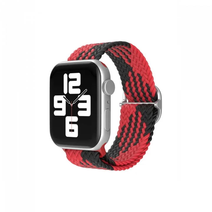 Mey İthalat®  Watch 20mm Star Kordon - Kırmızı-Siyah