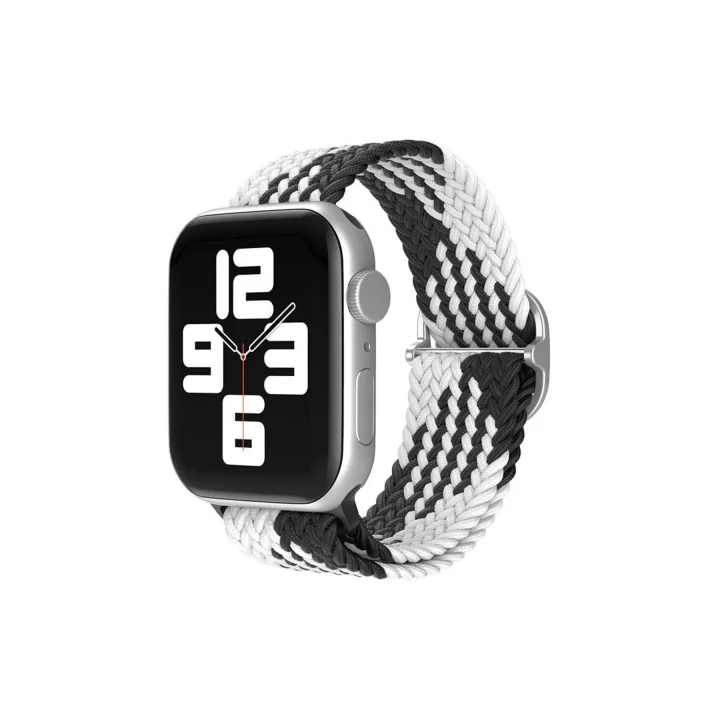 Mey İthalat®  Watch 20mm Star Kordon - Siyah-Beyaz