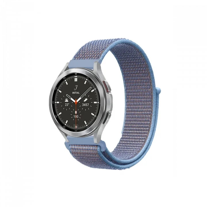 Mey İthalat®  Watch 22mm Hasırlı Cırtcırtlı Kordon - Mavi