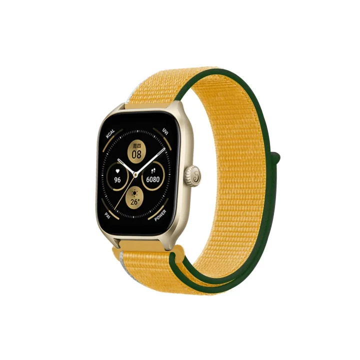 Mey İthalat®  Watch 22mm Hasırlı Cırtcırtlı Kordon - Sarı