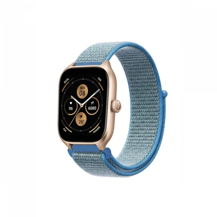 Mey İthalat®  Watch 22mm Hasırlı Cırtcırtlı Kordon - Turkuaz