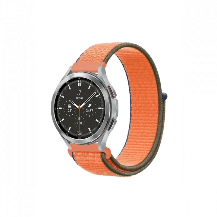 Mey İthalat®  Watch 22mm Hasırlı Cırtcırtlı Kordon - Turuncu