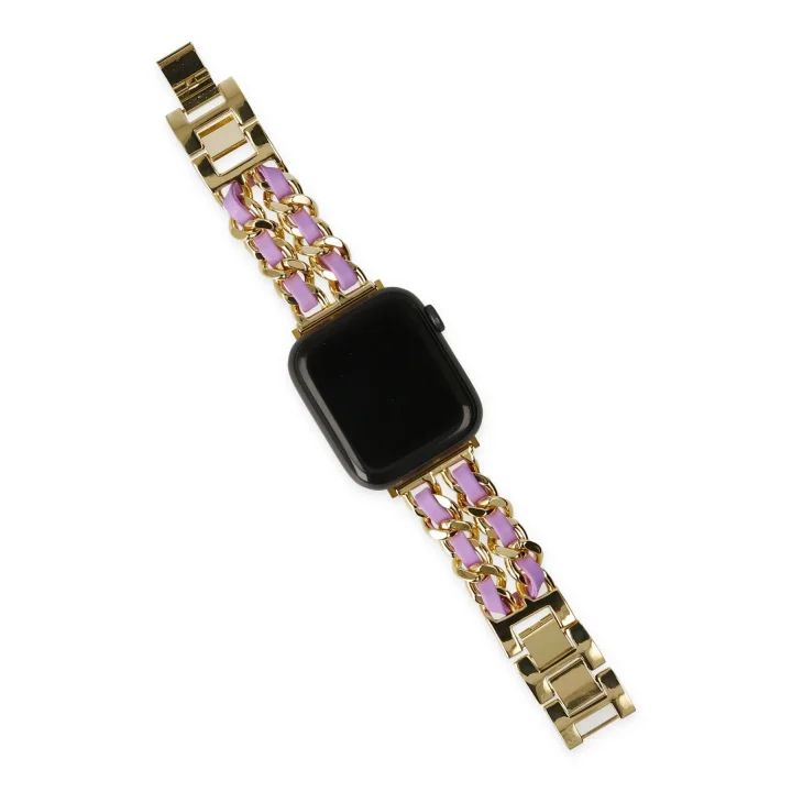 Mey İthalat®  Watch 22mm KR405 Metal Bakla Kordon - Lila