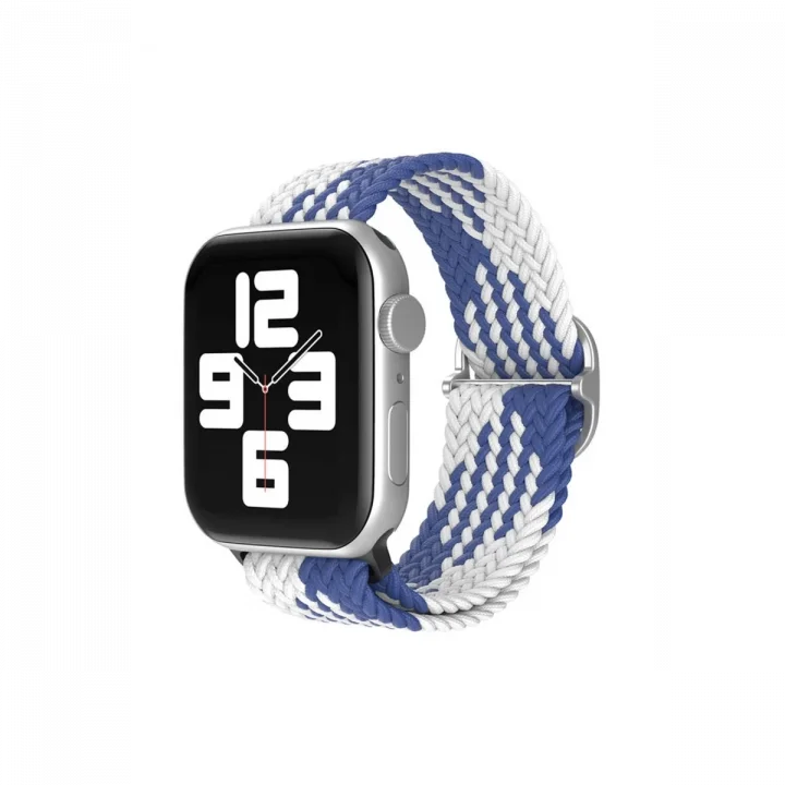 Mey İthalat®  Watch 22mm Star Kordon - Mavi-Beyaz