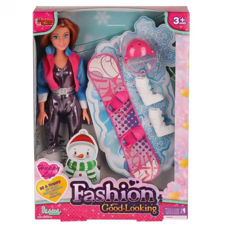 Mey İthalat® WG-66730-66731 Aksesuarlı Kayakçı Bebek 29 cm -Vardem Oyuncak