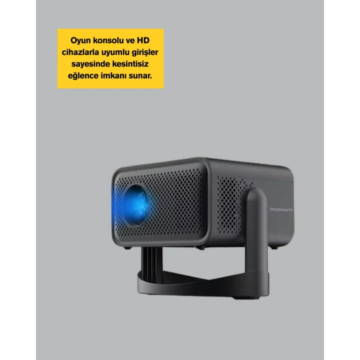 Mey İthalat® WiFi 6 ve Bluetooth 5 Bağlantılı Taşınabilir Projeksiyon Makinesi