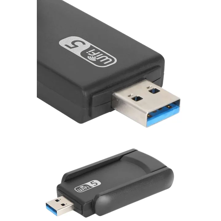Mey İthalat® Wifi Adaptörü Bt5.0 Wifi 2si Bir Arada Çift Bantlı Çift Anten