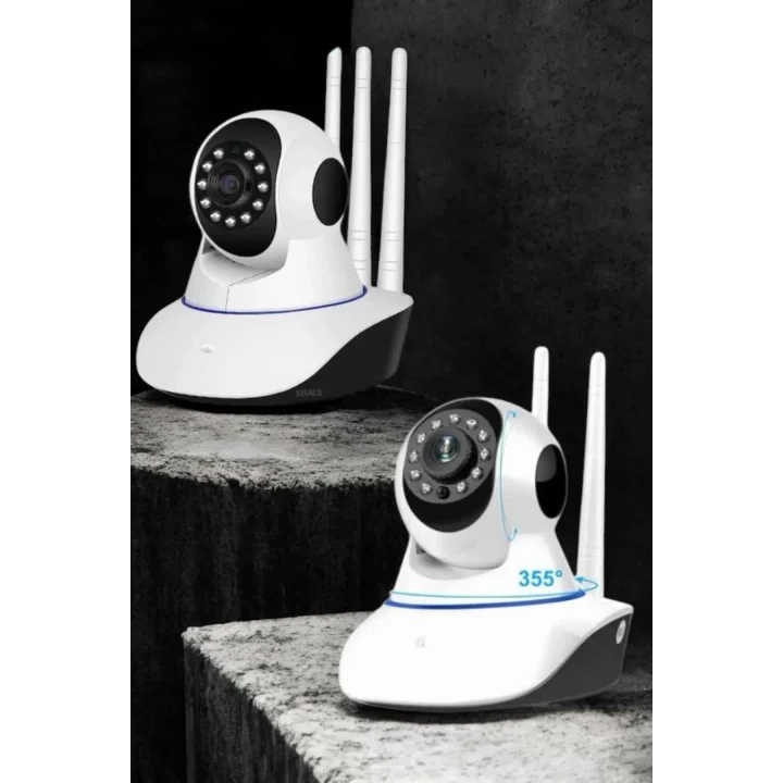 Mey İthalat® Wifi Kamerası Çift Yönlü Bebek Güvenlik Kamerası Gece Görüşlü
