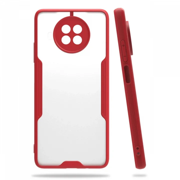 Mey İthalat®  Xiaomi Mi 10T Lite Kılıf Platin Silikon - Kırmızı