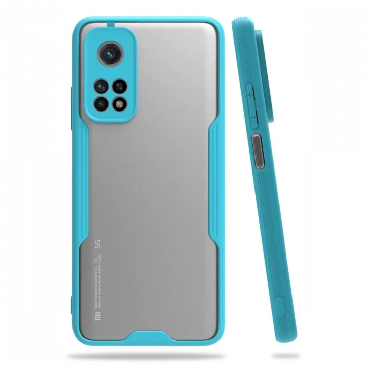 Mey İthalat®  Xiaomi Mi 10T Pro Kılıf Platin Silikon - Mavi