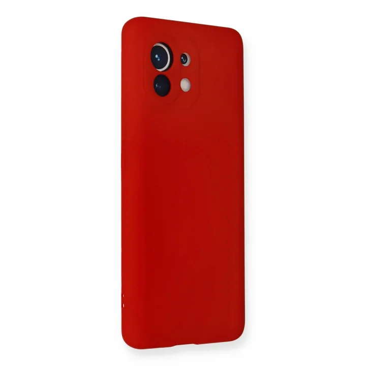 Mey İthalat®  Xiaomi Mi 11 Kılıf Nano içi Kadife Silikon - Kırmızı