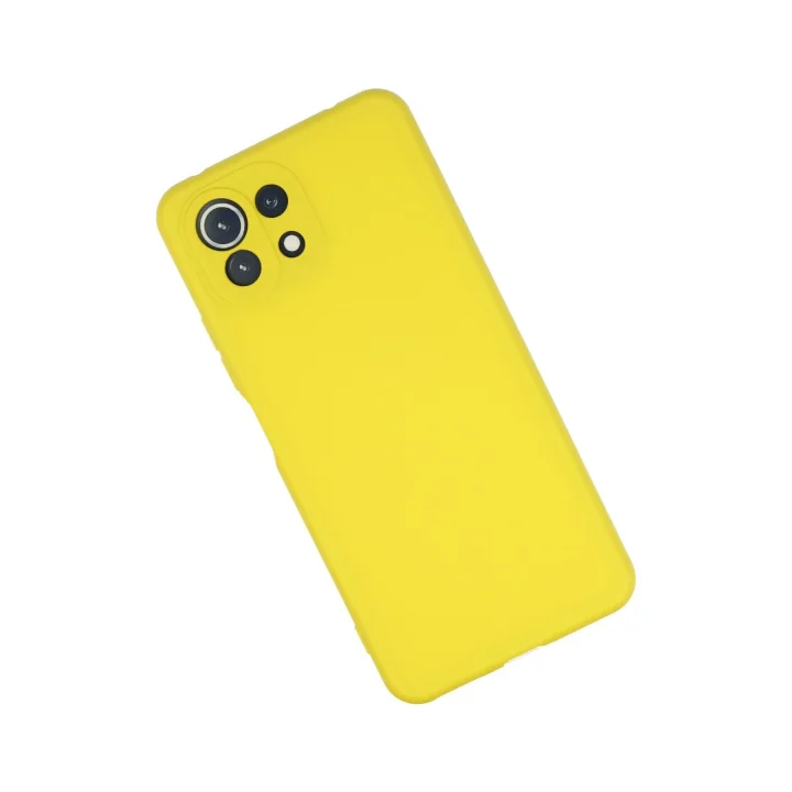 Mey İthalat®  Xiaomi Mİ 11 Lite Kılıf Nano içi Kadife Silikon - Sarı