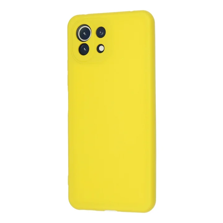 Mey İthalat®  Xiaomi Mİ 11 Lite Kılıf Nano içi Kadife Silikon - Sarı