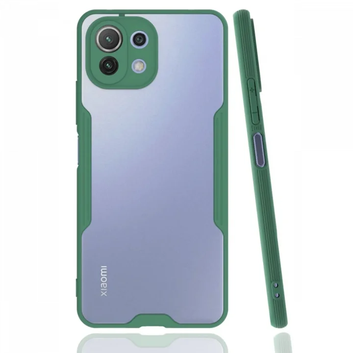 Mey İthalat®  Xiaomi Mİ 11 Lite Kılıf Platin Silikon - Yeşil
