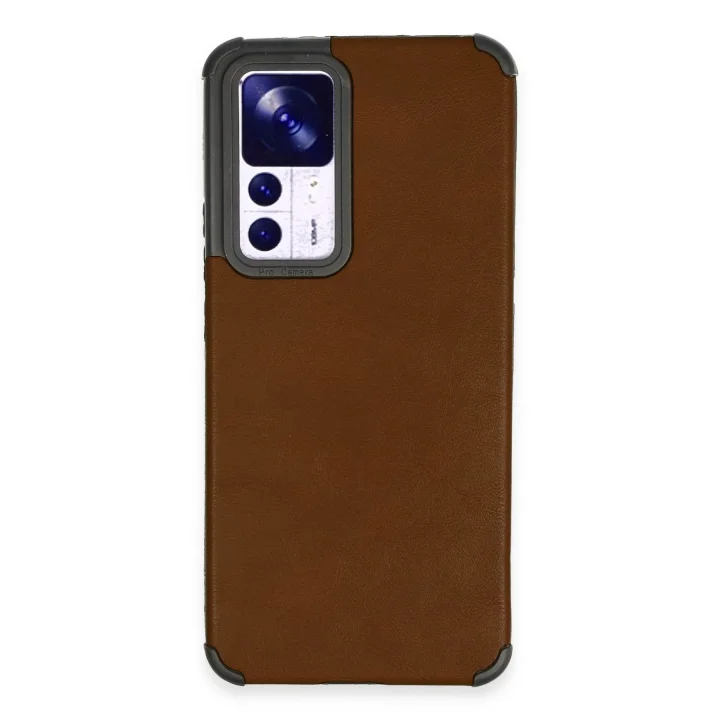Mey İthalat®  Xiaomi Mi 12T Kılıf Loop Deri Silikon - Kahverengi