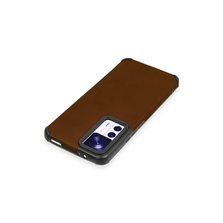 Mey İthalat®  Xiaomi Mi 12T Kılıf Loop Deri Silikon - Kahverengi