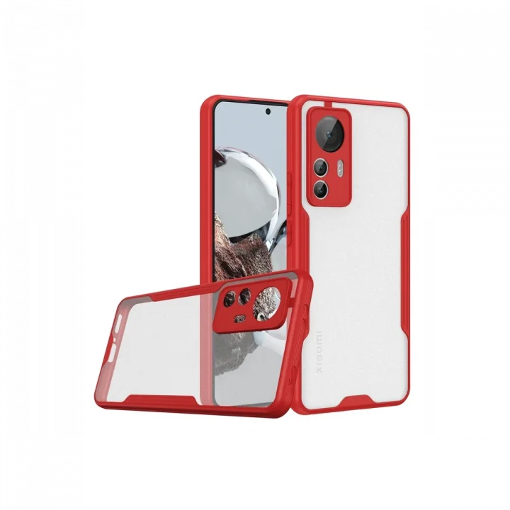 Mey İthalat®   Mi 12T Kılıf Platin Silikon - Kırmızı