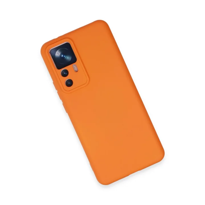 Mey İthalat®   Mi 12T Pro Kılıf Nano içi Kadife Silikon - Turuncu