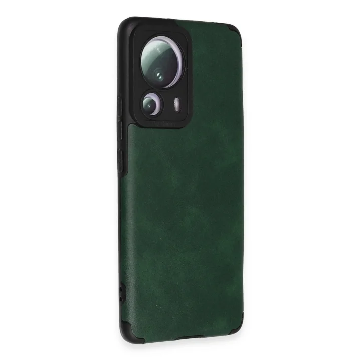 Mey İthalat®   Mi 13 Lite Kılıf Loop Deri Silikon - Yeşil