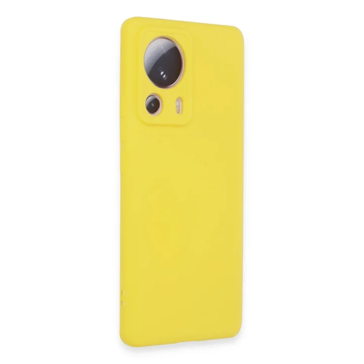 Mey İthalat®  Xiaomi Mi 13 Lite Kılıf Nano içi Kadife Silikon - Sarı