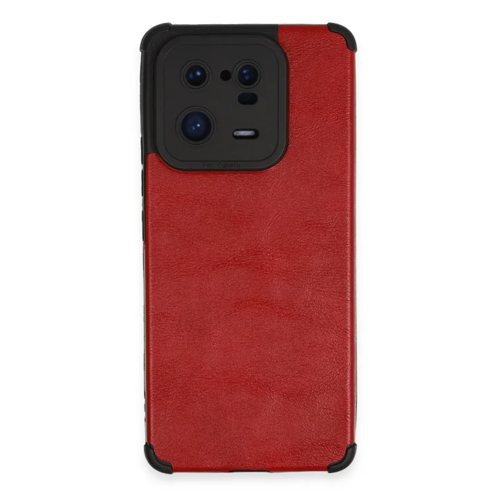 Mey İthalat®   Mi 13 Pro Kılıf Loop Deri Silikon - Kırmızı