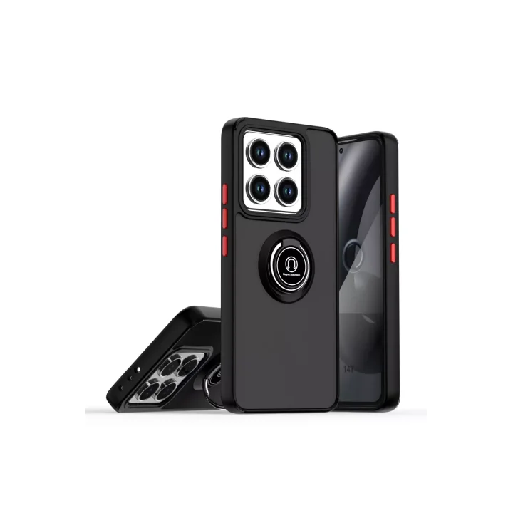 Mey İthalat®  Xiaomi Mi 14T Montreal Yüzüklü Silikon Kapak - Siyah