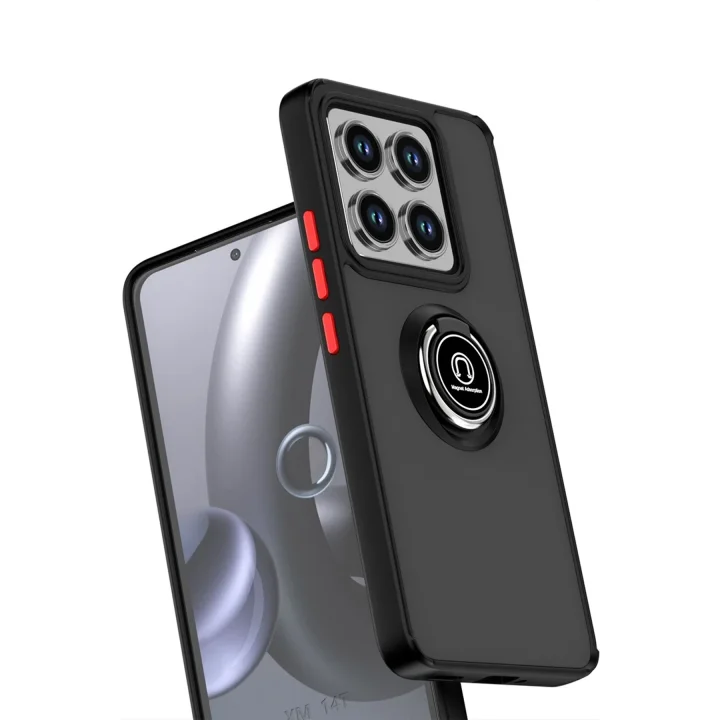 Mey İthalat®  Xiaomi Mi 14T Montreal Yüzüklü Silikon Kapak - Siyah