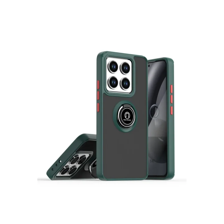 Mey İthalat®  Xiaomi Mi 14T Montreal Yüzüklü Silikon Kapak - Yeşil