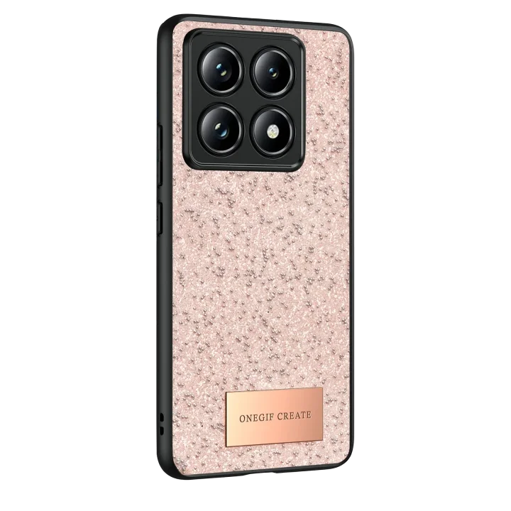 Mey İthalat®  Xiaomi Mi 14T Pro Bright Simli Kapak - Pembe