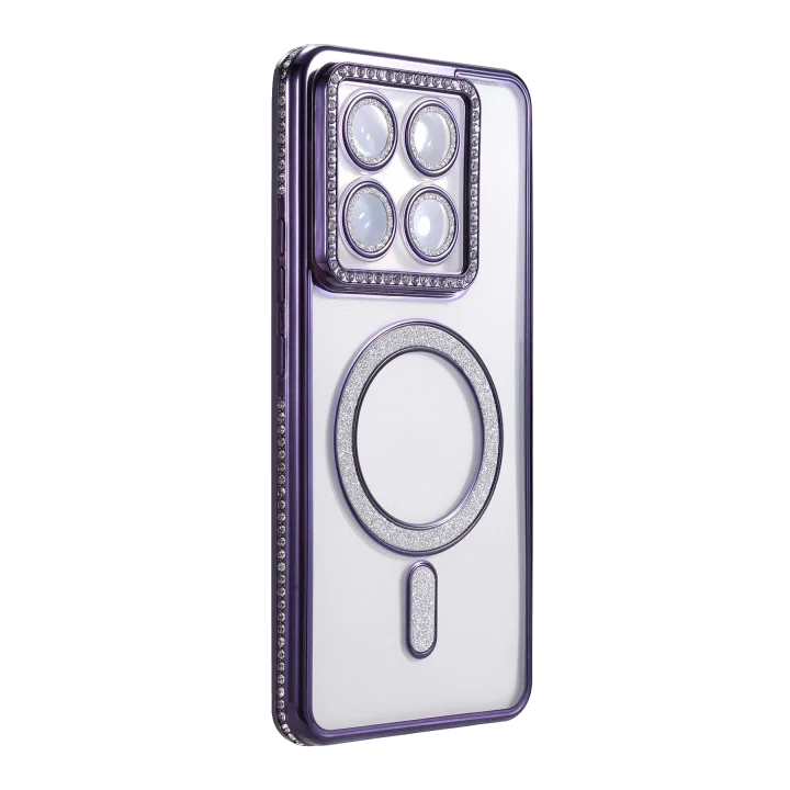 Mey İthalat®  Xiaomi Mi 14T Pro Joke Simli Magneticsafe Kılıf - Derin Mor