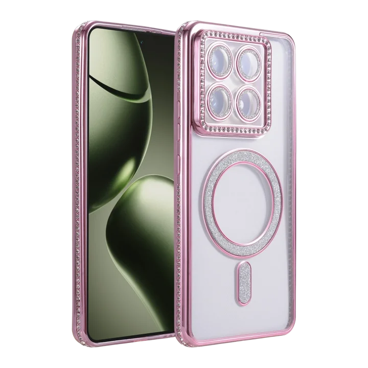 Mey İthalat®  Xiaomi Mi 14T Pro Joke Simli Magneticsafe Kılıf - Pembe