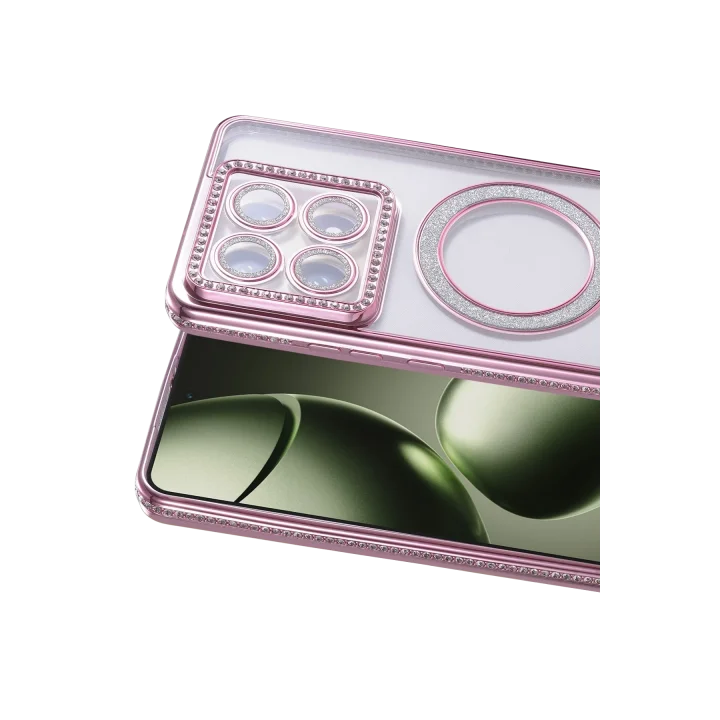 Mey İthalat®  Xiaomi Mi 14T Pro Joke Simli Magneticsafe Kılıf - Pembe