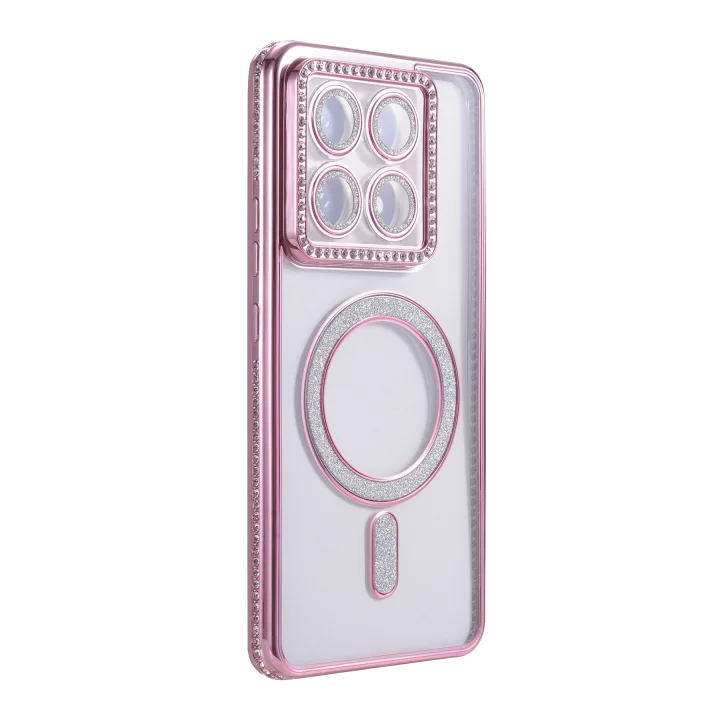 Mey İthalat®  Xiaomi Mi 14T Pro Joke Simli Magneticsafe Kılıf - Pembe