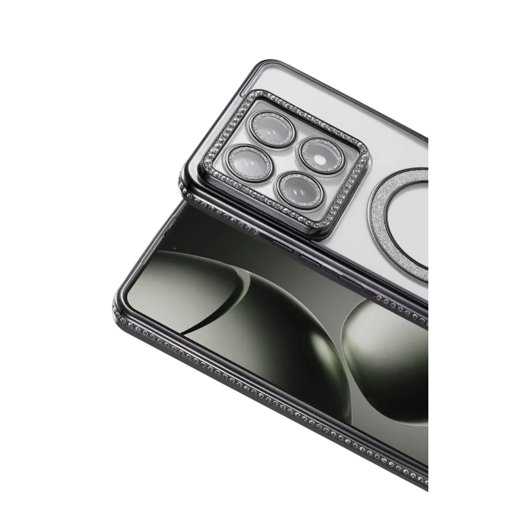 Mey İthalat®  Xiaomi Mi 14T Pro Joke Simli Magneticsafe Kılıf - Siyah