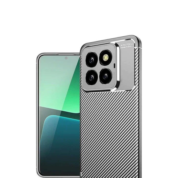 Mey İthalat®  Xiaomi Mi 14T Pro Kılıf Auto Focus Karbon Kapak - Gri
