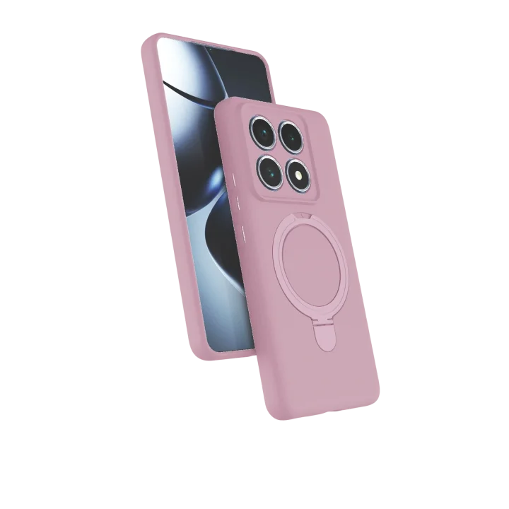 Mey İthalat®  Xiaomi Mi 14T Pro Regal Magsafe Standlı Kapak - Açık Pembe