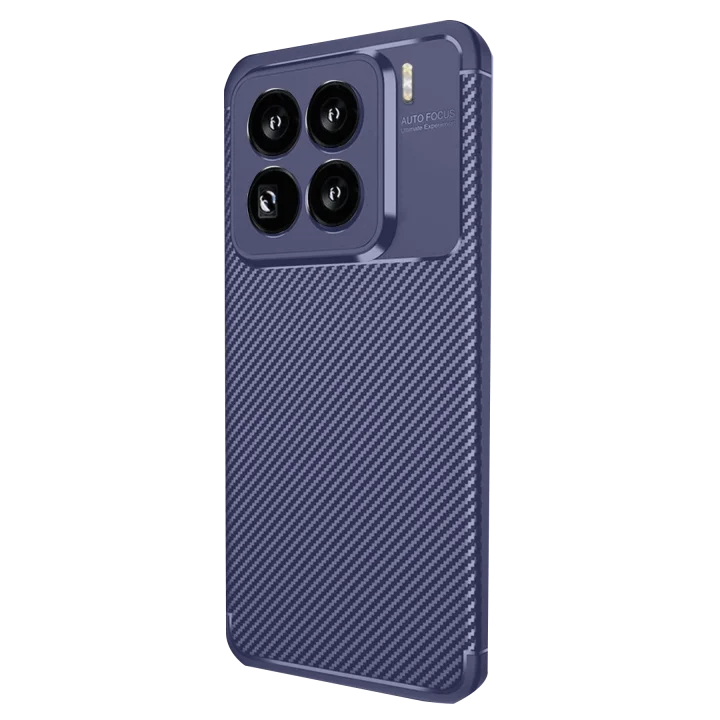 Mey İthalat®   Mi 15 Pro Kılıf Auto Focus Karbon Kapak - Lacivert