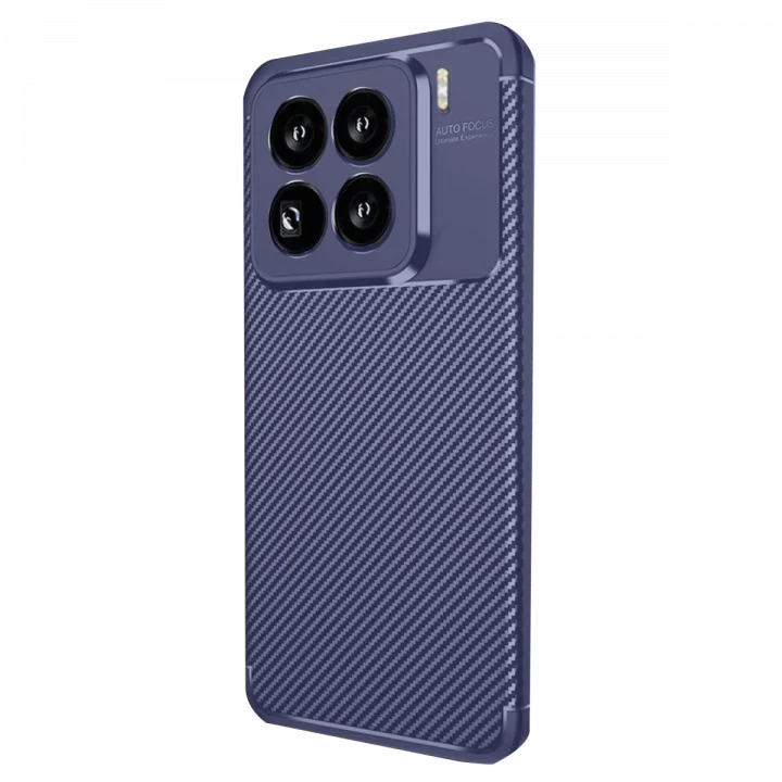 Mey İthalat®   Mi 15 Pro Kılıf Auto Focus Karbon Kapak - Lacivert