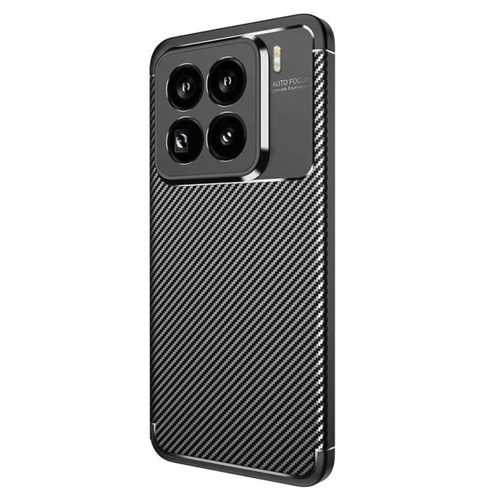 Mey İthalat®   Mi 15 Pro Kılıf Auto Focus Karbon Kapak - Siyah