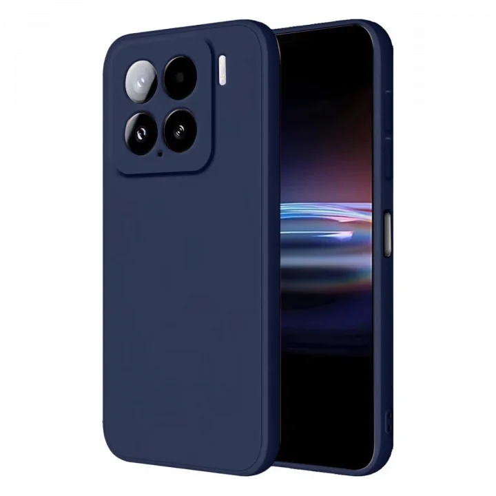 Mey İthalat®   Mi 15 Pro Kılıf Nano içi Kadife Silikon - Lacivert