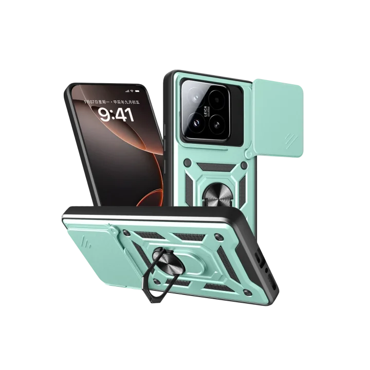 Mey İthalat®  Xiaomi Mi 15T Pars Lens Yüzüklü Silikon - Yeşil