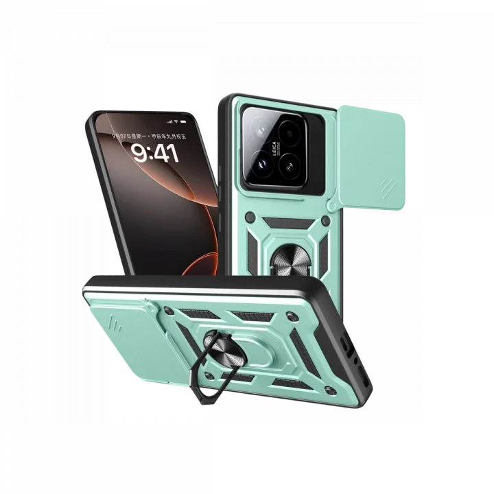 Mey İthalat®  Xiaomi Mi 15T Pars Lens Yüzüklü Silikon - Yeşil