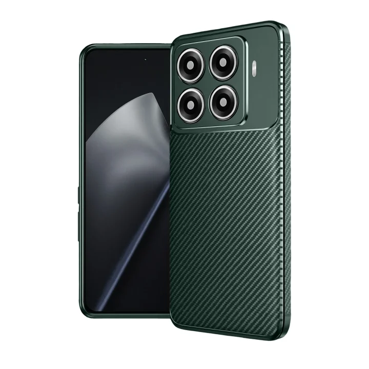Mey İthalat®  Xiaomi Mi 15T Pro Auto Focus Karbon Kapak - Koyu Yeşil