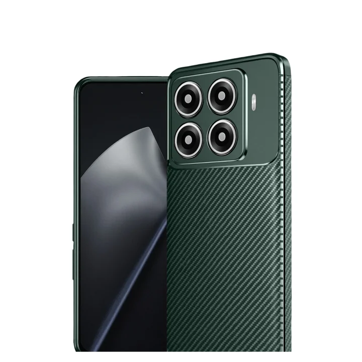 Mey İthalat®  Xiaomi Mi 15T Pro Auto Focus Karbon Kapak - Koyu Yeşil