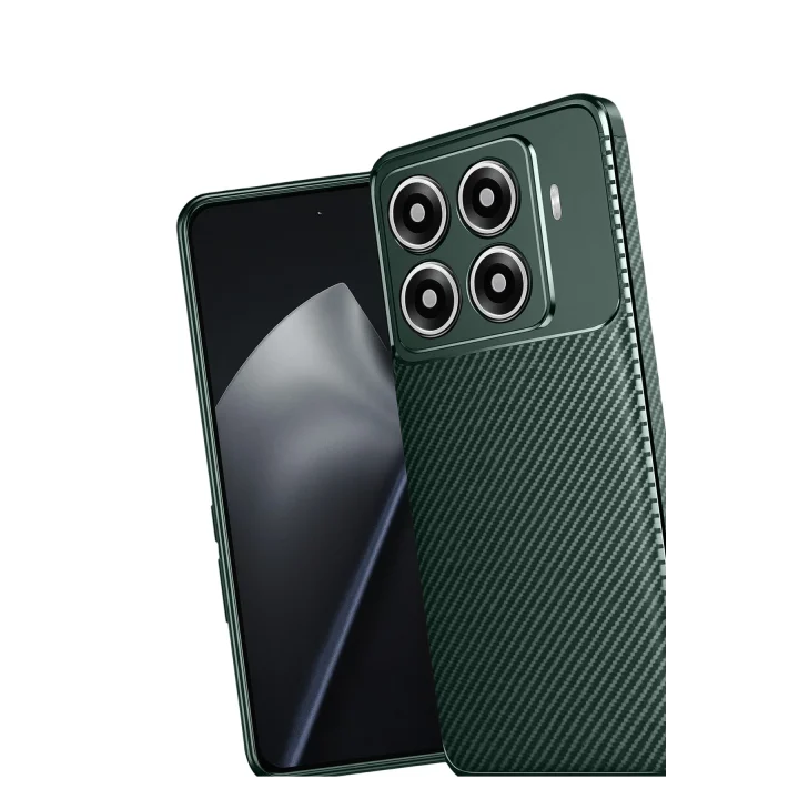 Mey İthalat®  Xiaomi Mi 15T Pro Auto Focus Karbon Kapak - Koyu Yeşil