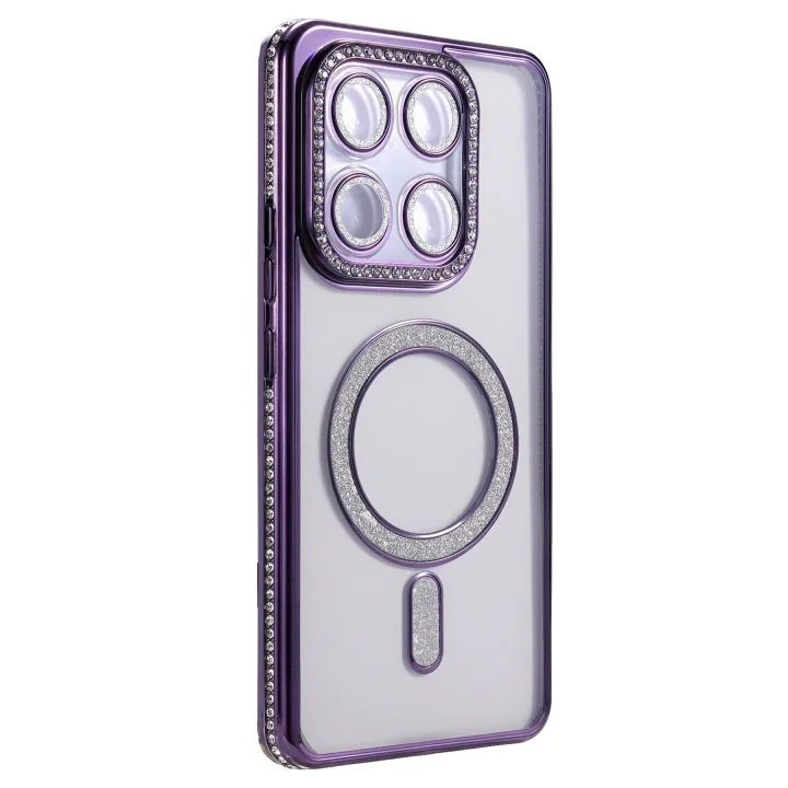 Mey İthalat®   Mi 15T Pro Joke Simli Magneticsafe Kılıf - Derin Mor