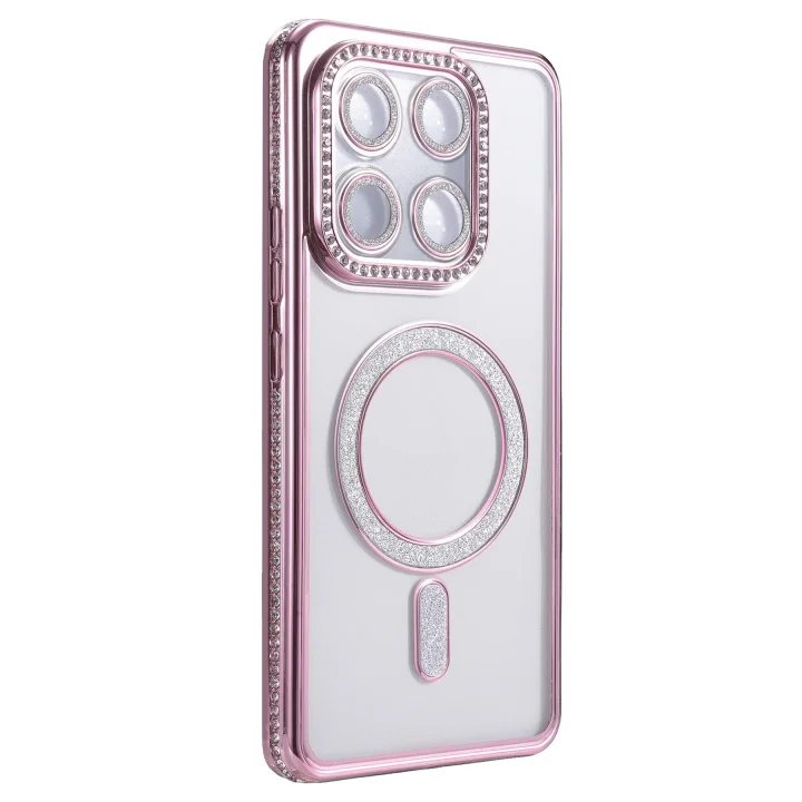 Mey İthalat®   Mi 15T Pro Joke Simli Magneticsafe Kılıf - Pembe