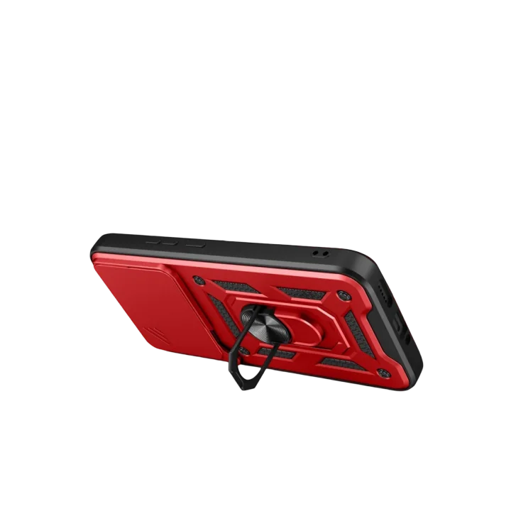 Mey İthalat®  Xiaomi Mi 15T Pro Pars Lens Yüzüklü Silikon - Kırmızı