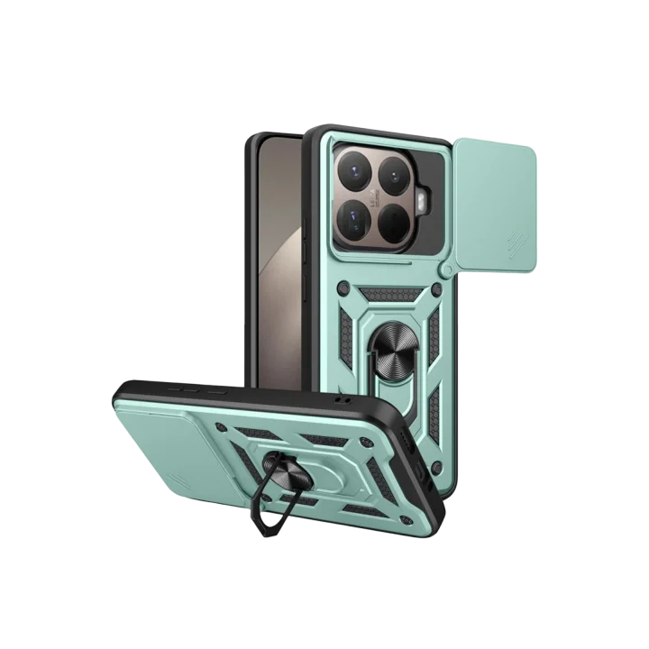 Mey İthalat®  Xiaomi Mi 15T Pro Pars Lens Yüzüklü Silikon - Yeşil